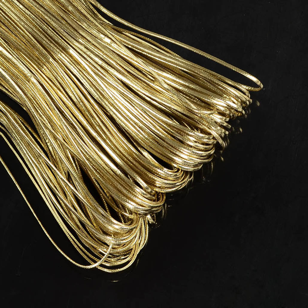 5m PU Flat Cord - Metallic Gold - 2mm x 1mm Cords Julz Beads 