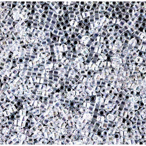 7.2G MIYUKI DELICA SEED BEADS - 11/0 - Silver Lined Crystal AB (DB051) Julz Beads 