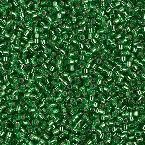 7.2G MIYUKI DELICA SEED BEADS - 11/0 - Silver Lined Light Green (DB046) Julz Beads 