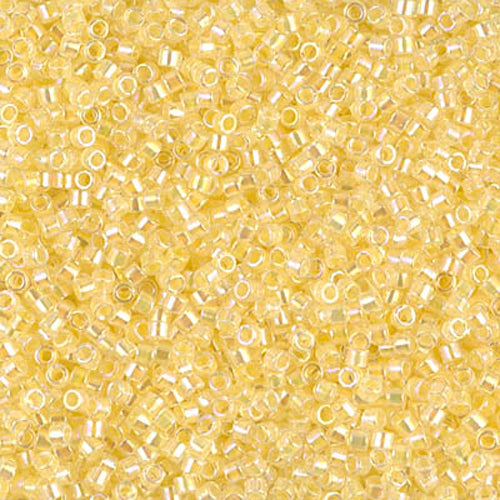 7.2G MIYUKI DELICA SEED BEADS - 11/0 - Silver Lined Pale Yellow (DB053) Julz Beads 