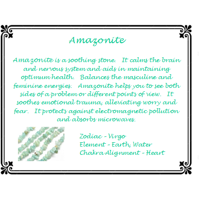 Amazonite Gemstone Healing Properties Card