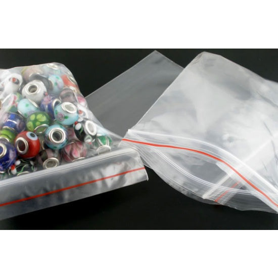 50 Plastic Zip Lock Bags - 6cm x 4cm - Small - Clear