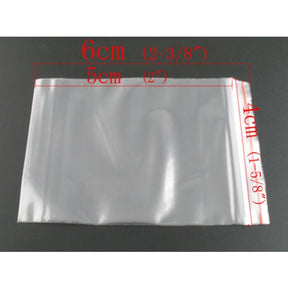 50 Plastic Zip Lock Bags - 6cm x 4cm - Small - Clear