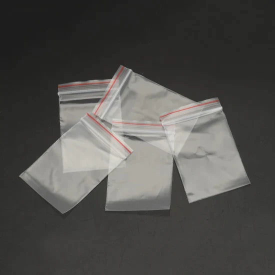 50 Plastic Zip Lock Bags - 12cm x 8cm - Medium - Clear