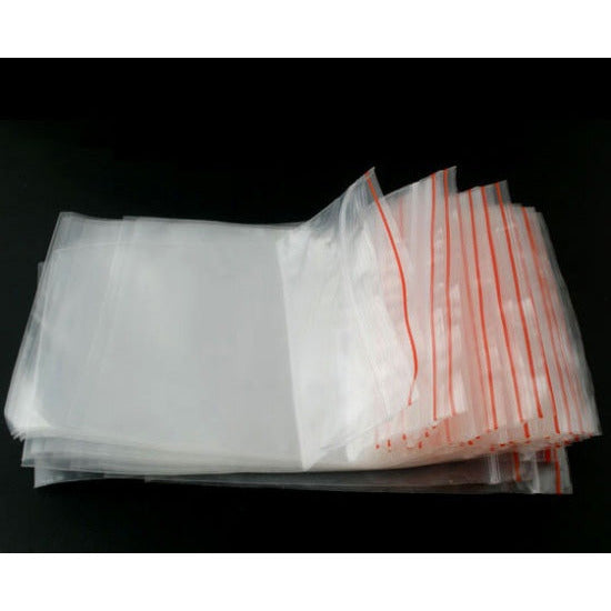 50 Plastic Zip Lock Bags - 12cm x 8cm - Medium - Clear
