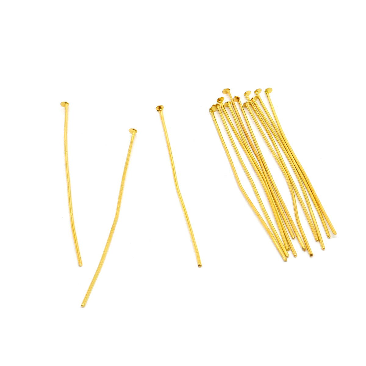 Head Pins - Gold Plated - 50mm x 0.8mm - Pack of 100