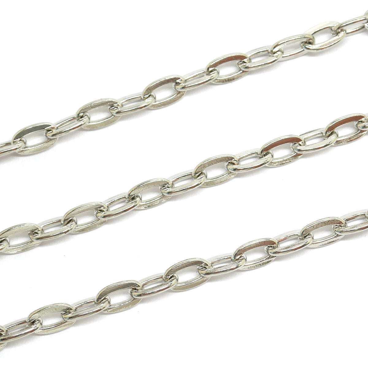 3M Cable Link Chain - Silver Tone - 7mm x 4mm