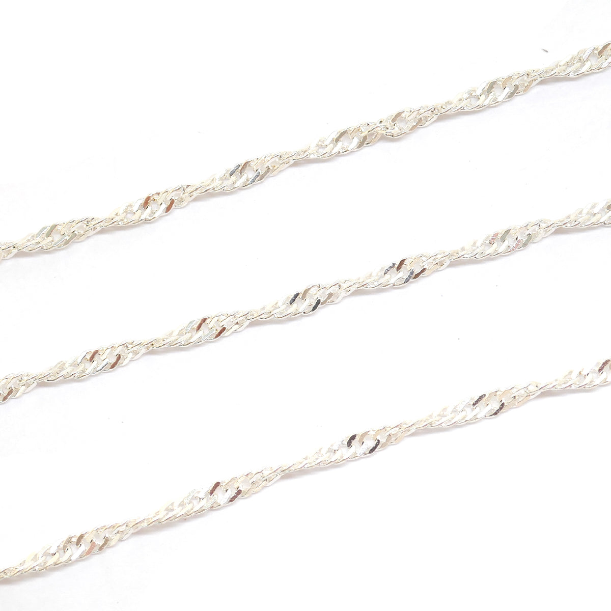 Fine Braided Rope Chain - Silver Plated