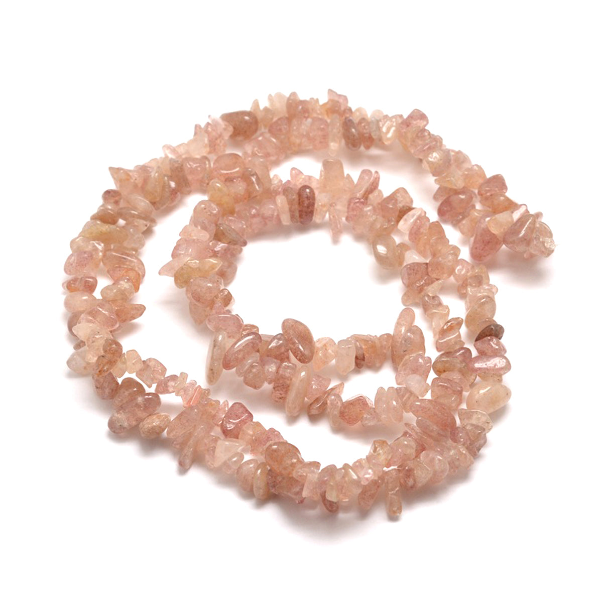 Strawberry Quartz Bead Chips - Natural