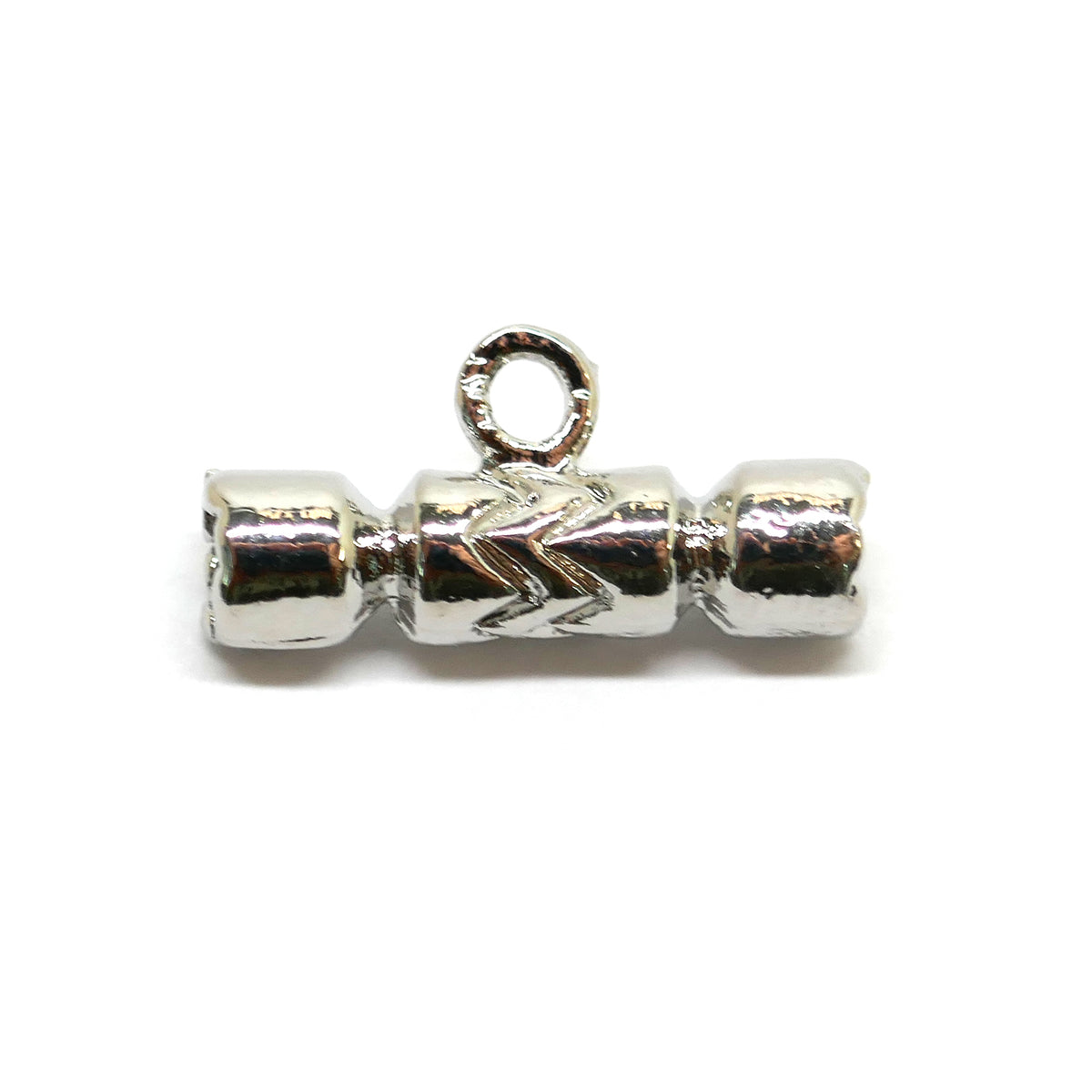 Silver Christmas Cracker Charms - 7mm x 15mm - Pack of 10
