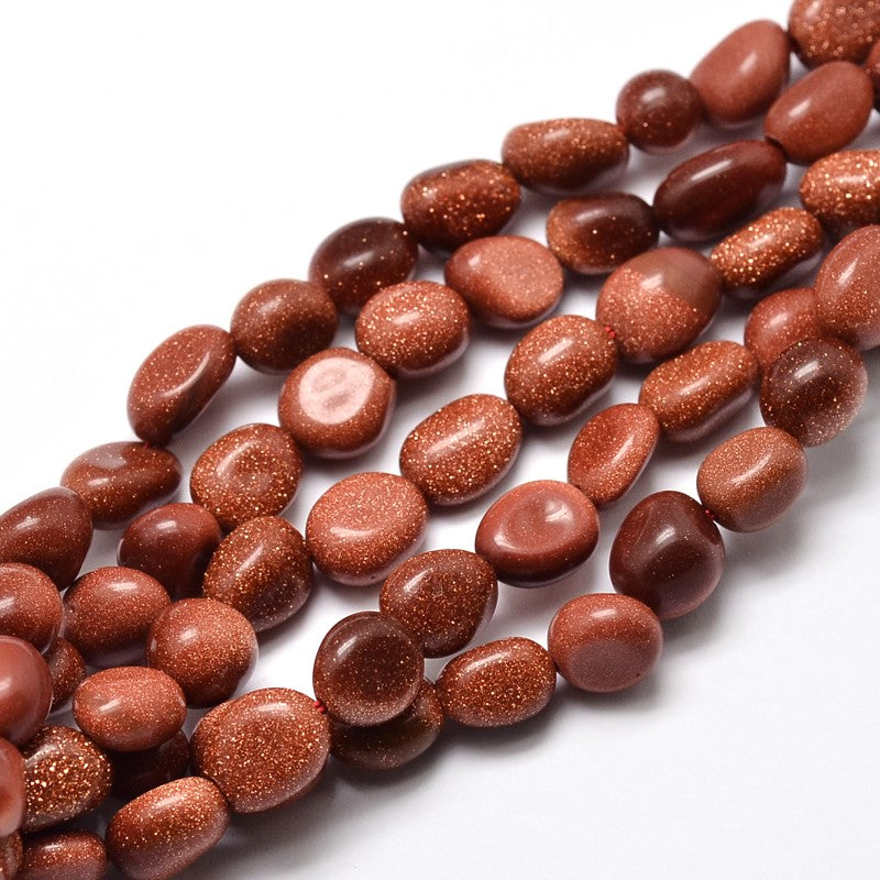 Goldstone Nugget Beads - 6mm x 5mm - Synthetic - 1 Strand