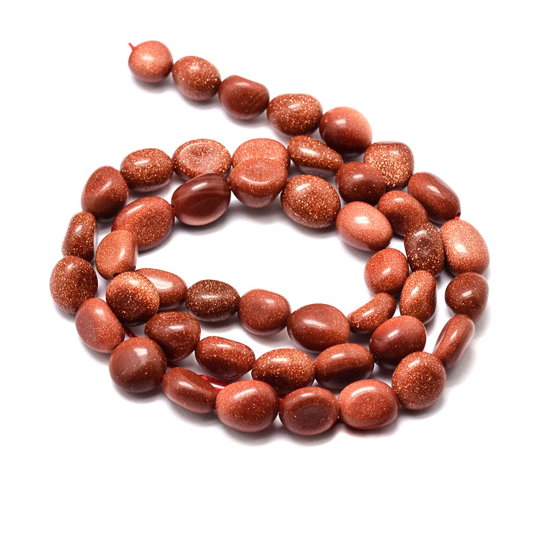 Goldstone Nugget Beads - 6mm x 5mm - Synthetic - 1 Strand