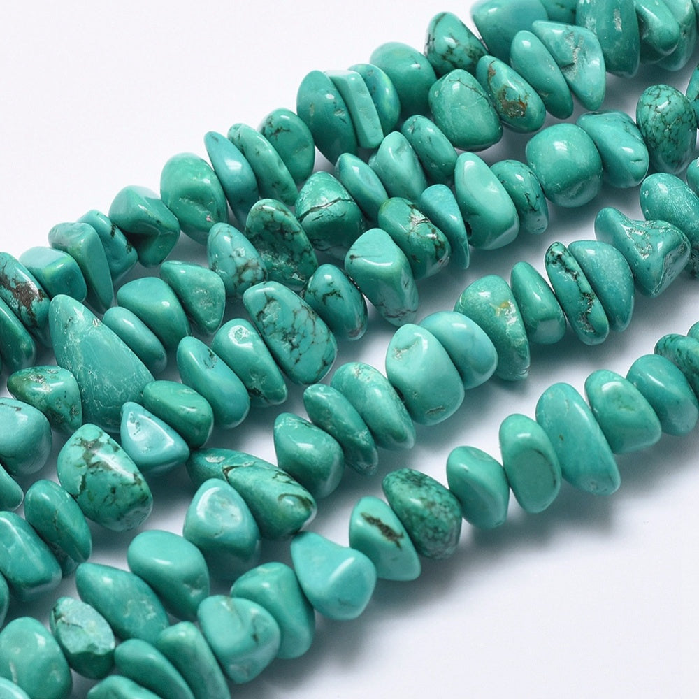 Howlite Nugget Beads - 12mm x 10mm - Synthetic & Dyed - 1 Strand