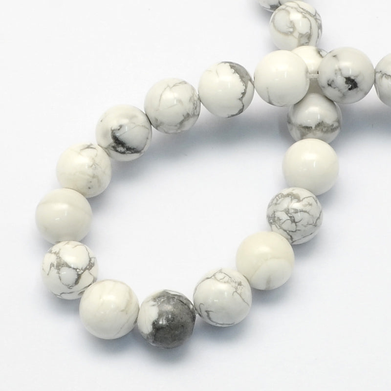 Howlite Round Beads - 6mm - Natural - 1 Strand