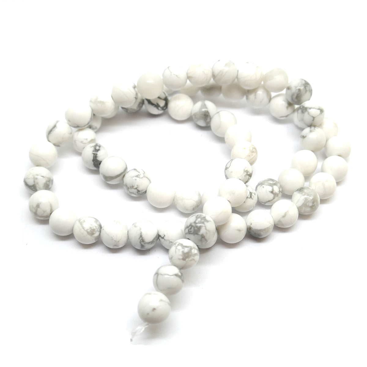 Howlite Round Beads - 6mm - Natural - 1 Strand