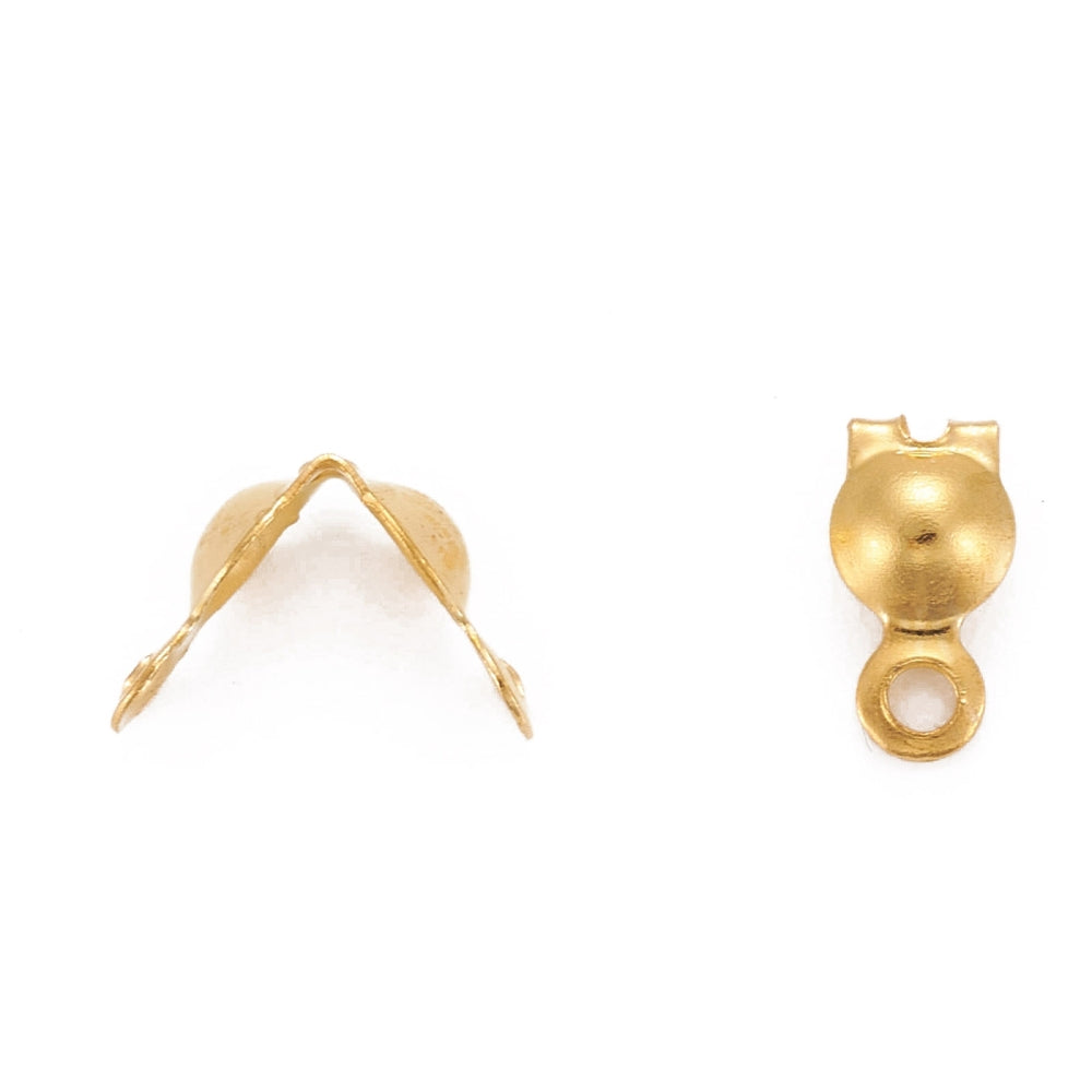 Calotte Ends - Gold Plated - 7mm x 4mm - Pack of 100