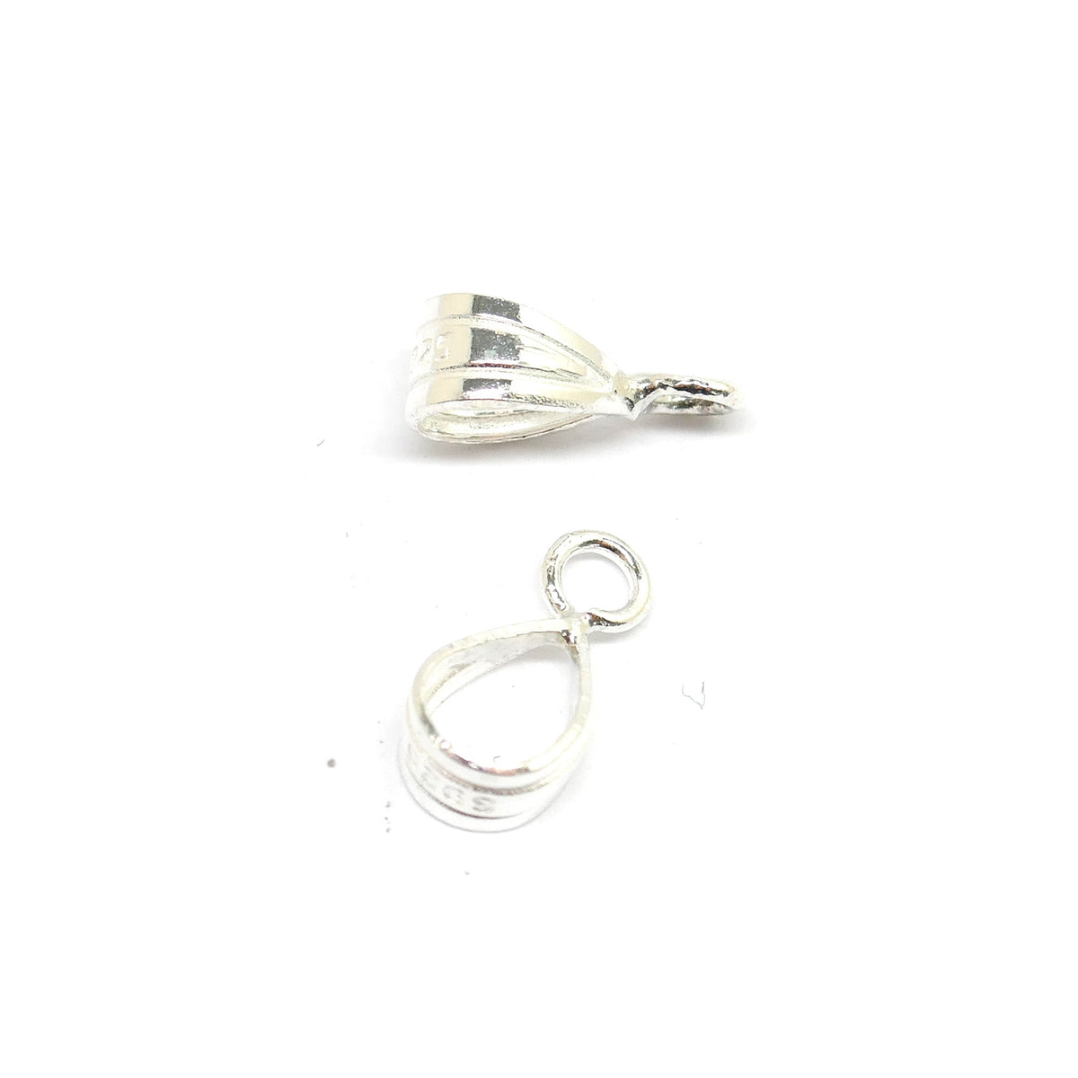 2pcs 925 Sterling Silver Pendant Bails - 9mm x 5mm