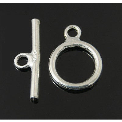2 Sets of 925 Sterling Silver Toggle Clasp - 11mm x 8mm