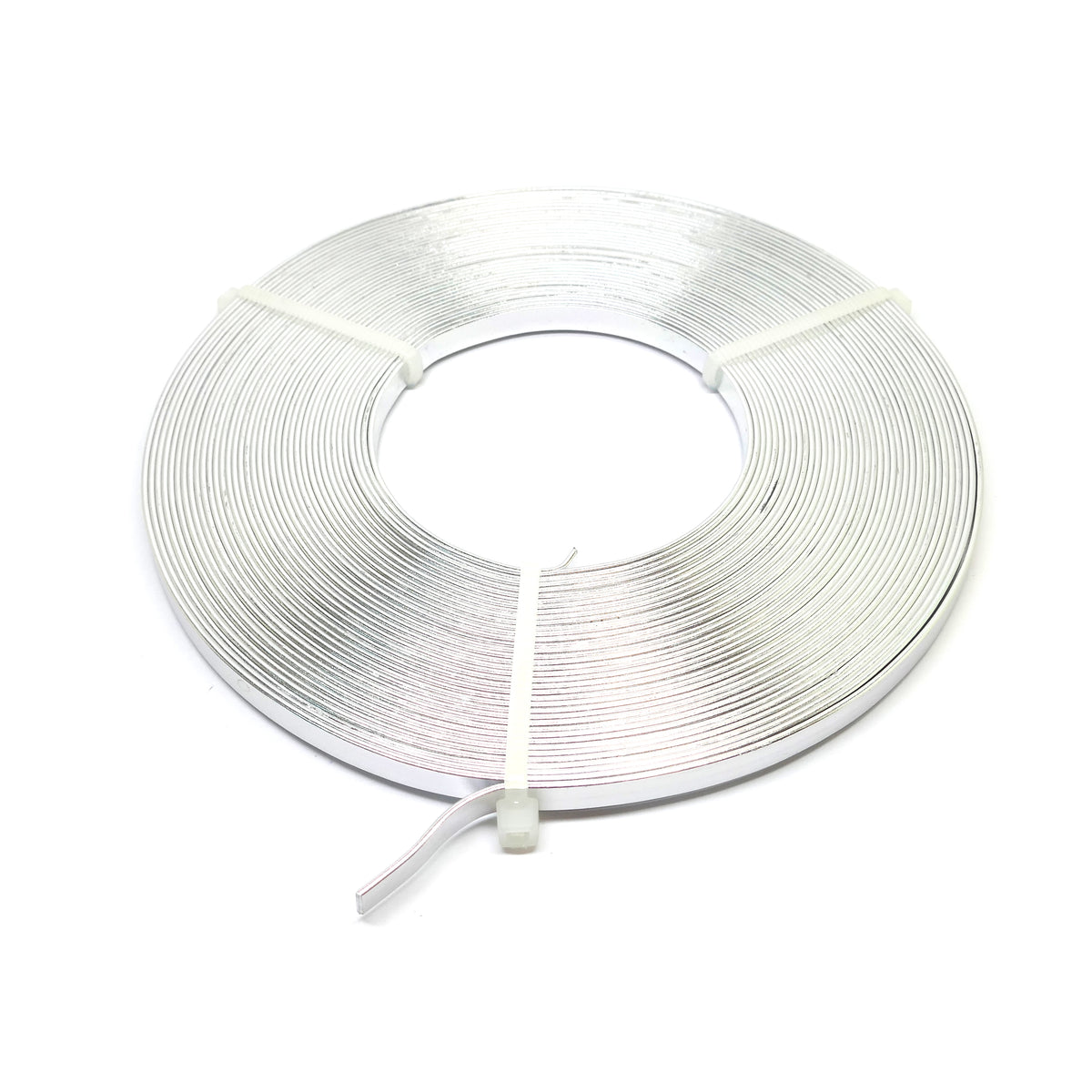 10M Silver Flat Craft Wire - 5mm x 1mm