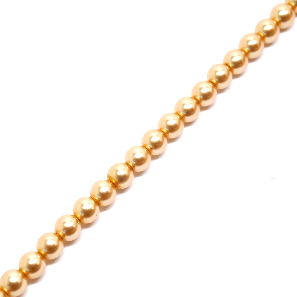 Preciosa Maxima Pearl Beads - Golden - 4mm - 1 Strand