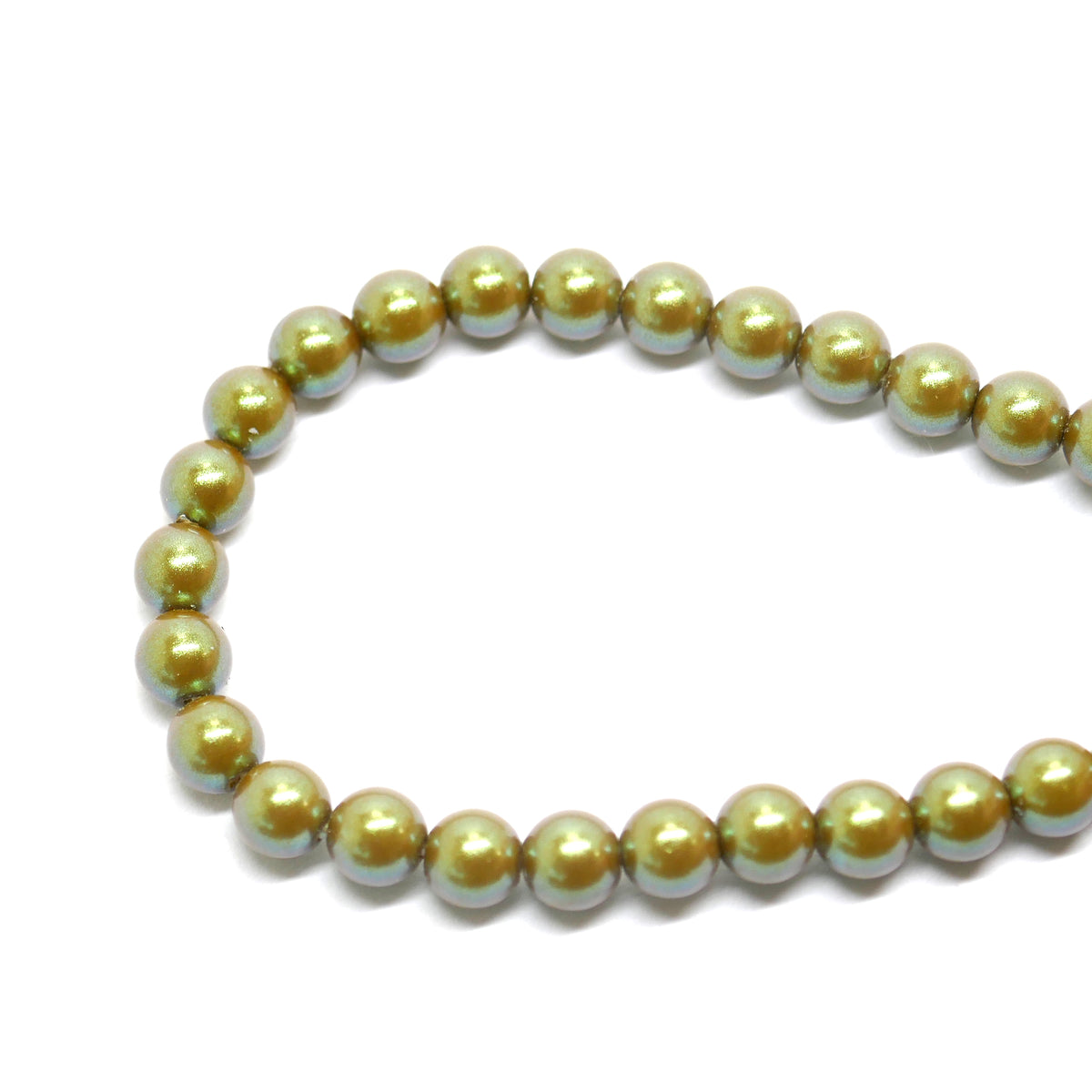 Preciosa Maxima Pearl Beads - Khaki Green - 4mm - 1 Strand