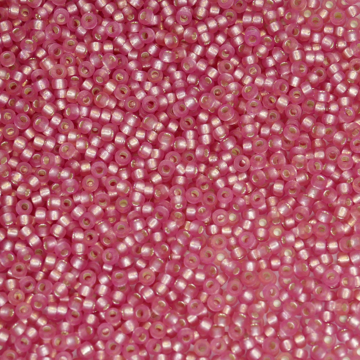 8.2g Rocailles Miyuki Seed Beads - 15/0 - Semi-Matte Silver Lined Dark Rose (1627)