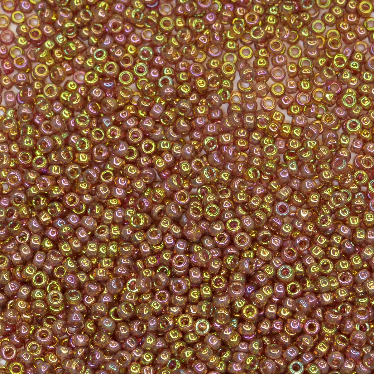 8.2g Rocailles Miyuki Seed Beads - 15/0 - Dark Topaz Rainbow Gold Luster (301)
