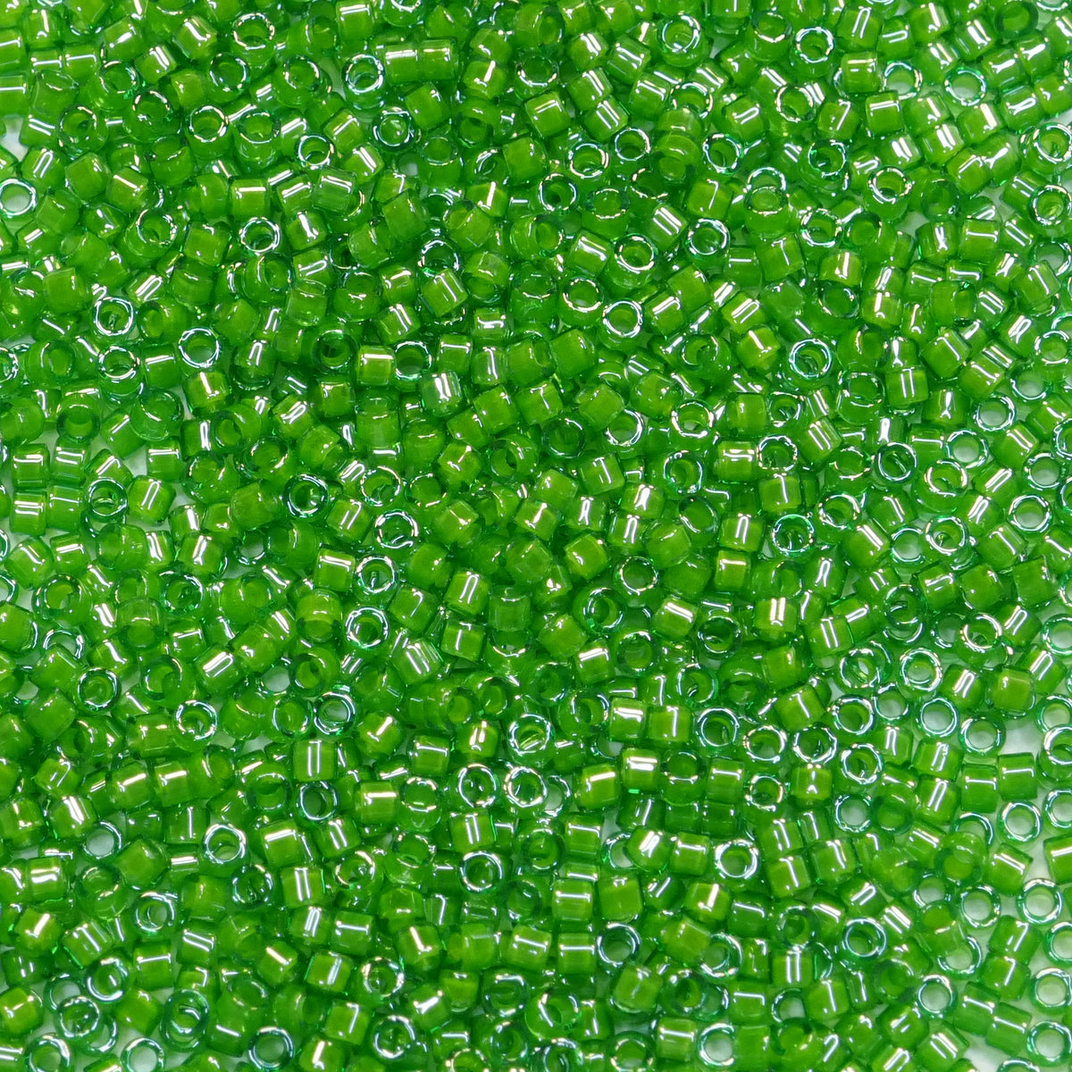 7.2g MIYUKI Delica Seed Beads - 11/0 - Green/Lime Lined AB (DB274)