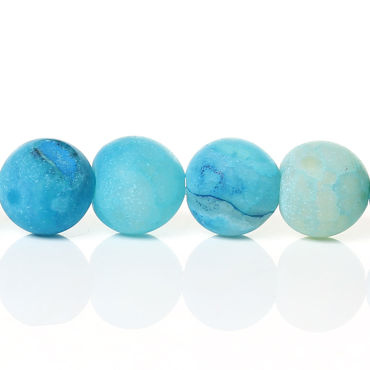 Agate Crackle Frosted Beads - 7-8mm(Approx 45+) Gemstone Julz Beads 