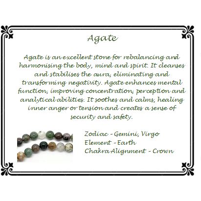 Agate Gemstone Healing Properties Card Julz Beads 