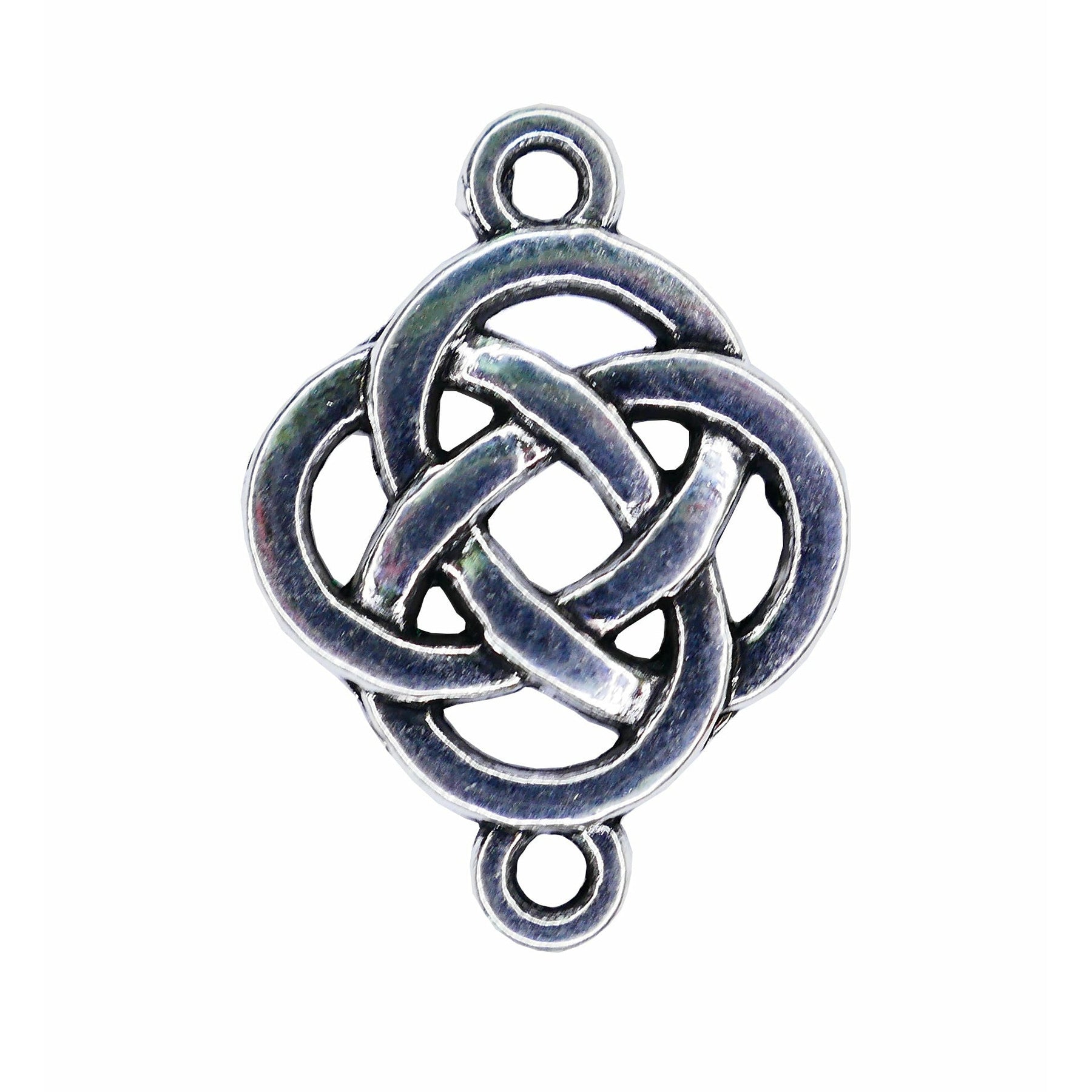 Celtic Knot Connector Charms Silver 25mm Pack of 10 Julz Beads