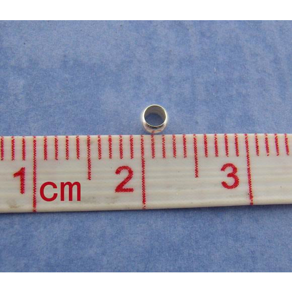 Crimp Beads - Silver Plated - 3mm Crimp Beads & Covers Julz Beads 