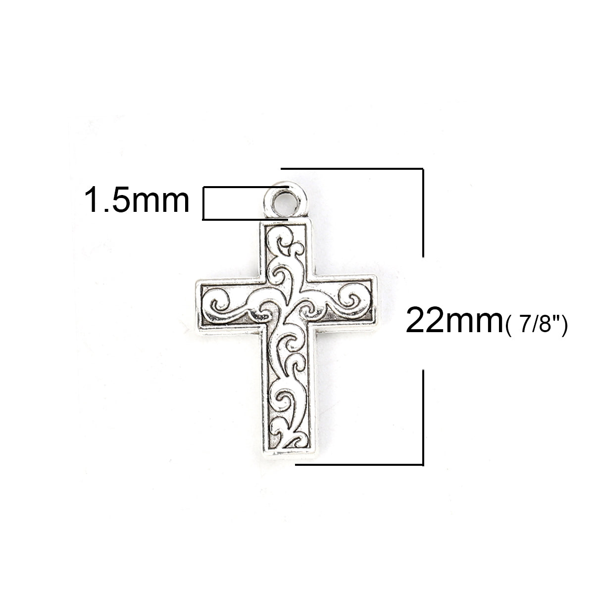 Silver cross charms for on sale necklaces