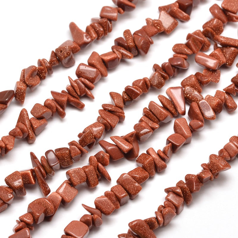 Goldstone Gemstone Chip Beads - 1 Strand = Approx 250+ Beads Gemstone Julz Beads 