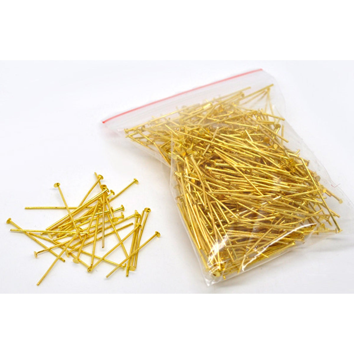 Head Pins - Gold Plated - 30mm Eye Pins & Head Pins Julz Beads 