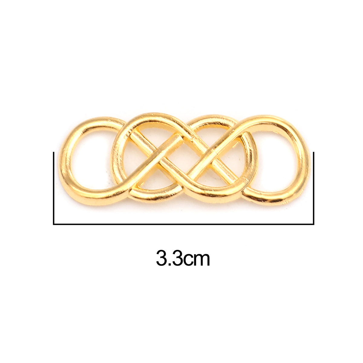 Infinity Celtic Charms - Gold Plated - 33mm x 13mm Charms Julz Beads 