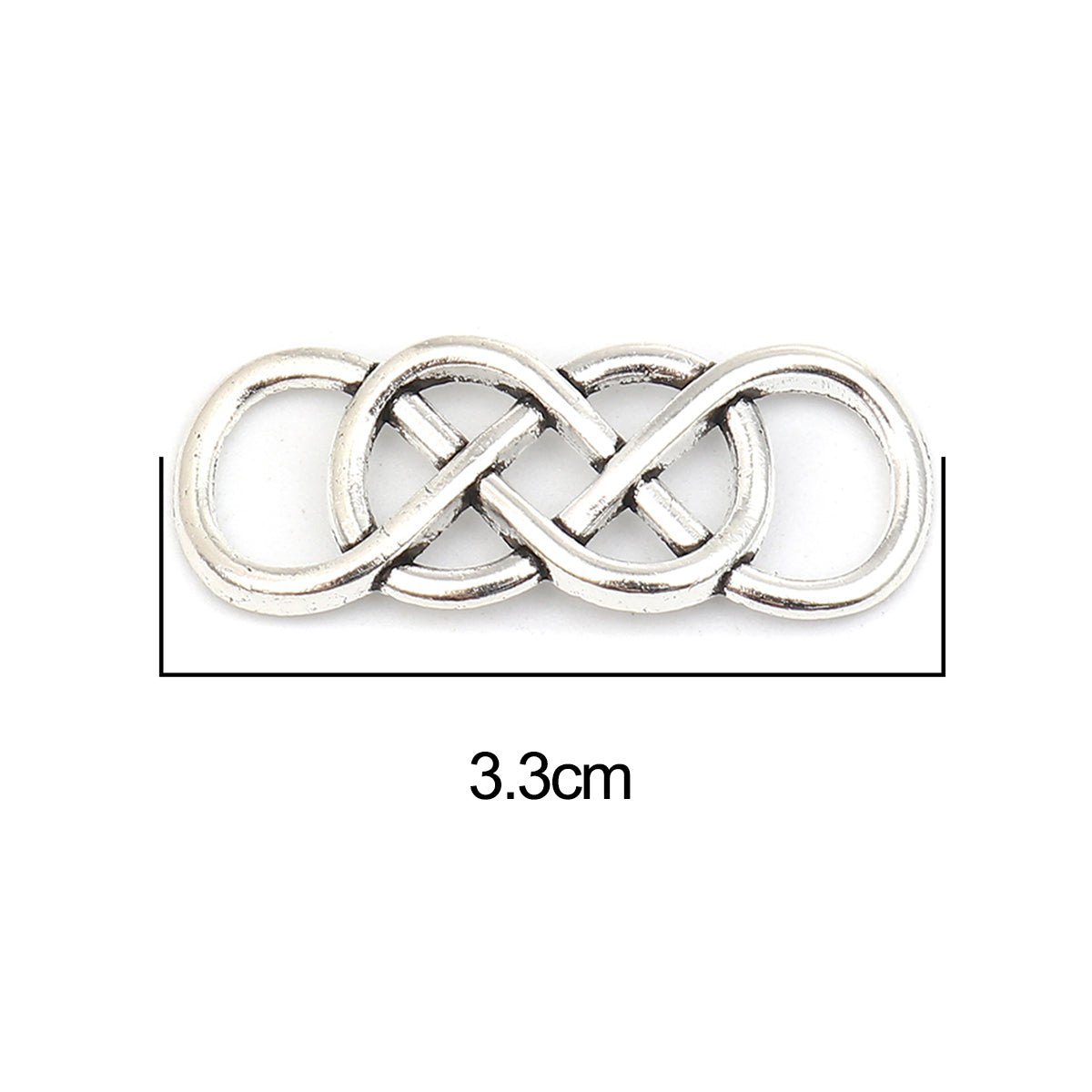 Infinity Celtic Charms - Silver Tone - 33mm x 13mm Charms Julz Beads 