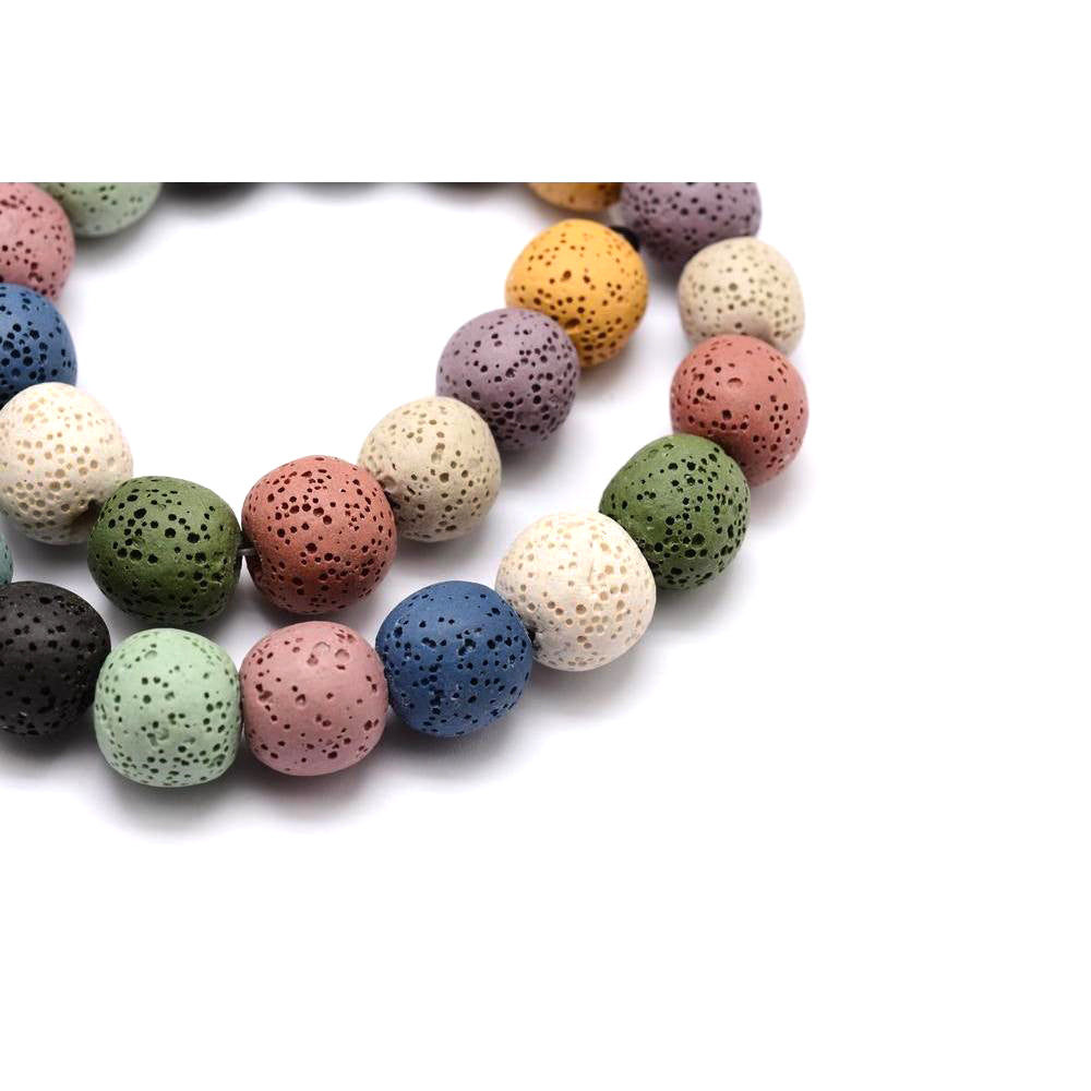 Mixed Coloured Dyed Lava 7-8mm Beads Gemstone Julz Beads 