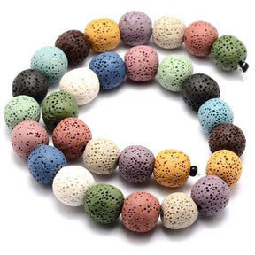 Mixed Coloured Dyed Lava 7-8mm Beads Gemstone Julz Beads 