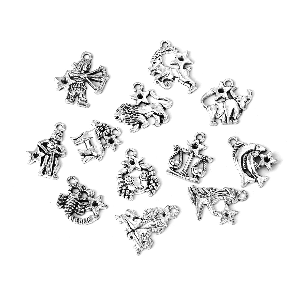 Names of God Bulk Scripture Charms Set for Jewelry Making Silver / 20mm / 4 Sets (48 Charms)