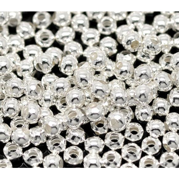 Silver plated spacer on sale beads