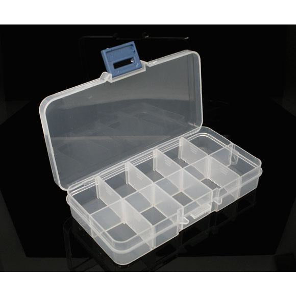 Small Plastic Storage Box With 15 Compartments 10cm X 17.5cm