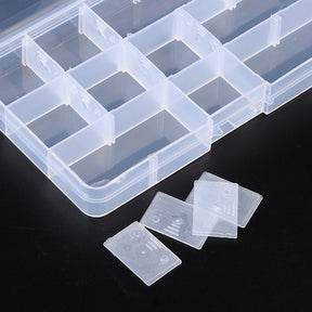 Small Plastic Storage Box With 15 Compartments - 10cm x 17.5cm Tools Julz Beads 