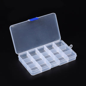 Small Plastic Storage Box With 15 Compartments - 10cm x 17.5cm Tools Julz Beads 