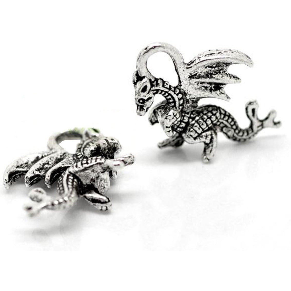 WYSIWYG 10pcs 27x16mm Dragon Charms For Jewelry Making Antique